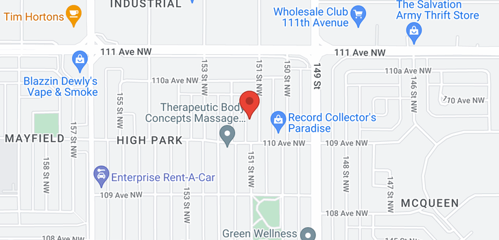 map of 11022 151 ST NW
